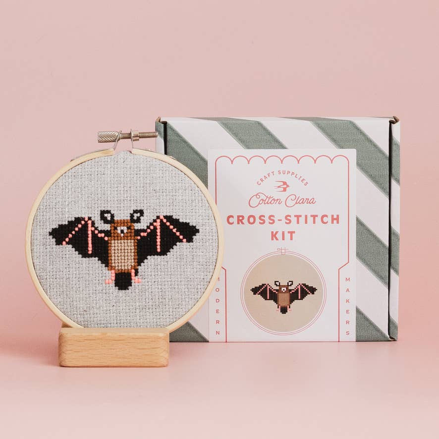 Bat Cross Stitch Kit for Beginners