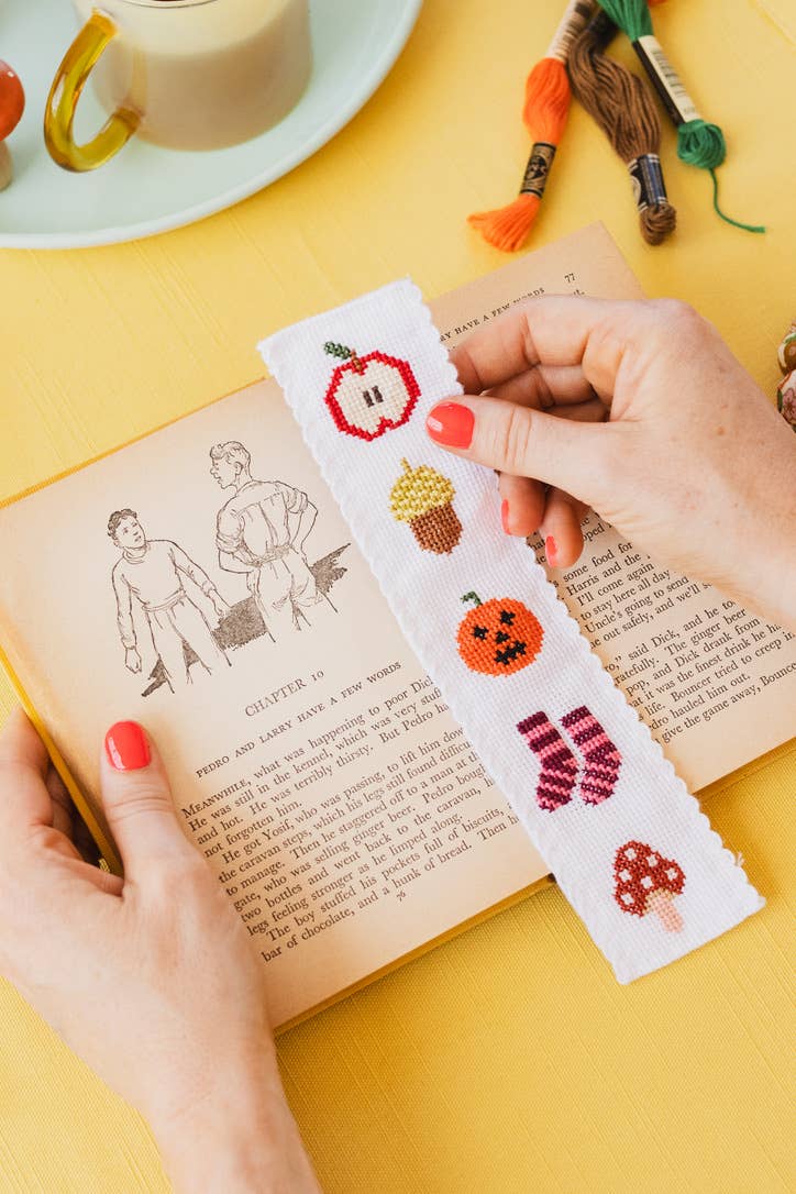 Autumn/Halloween Counted Cross Stitch Bookmark Kit