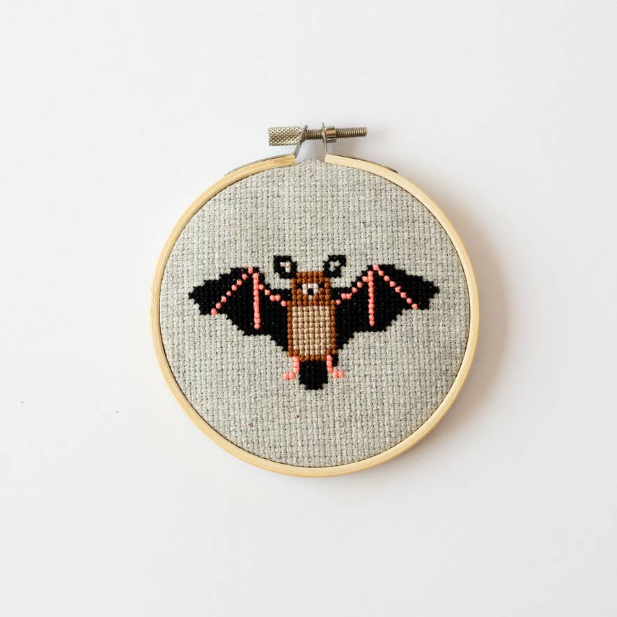 Bat Cross Stitch Kit for Beginners
