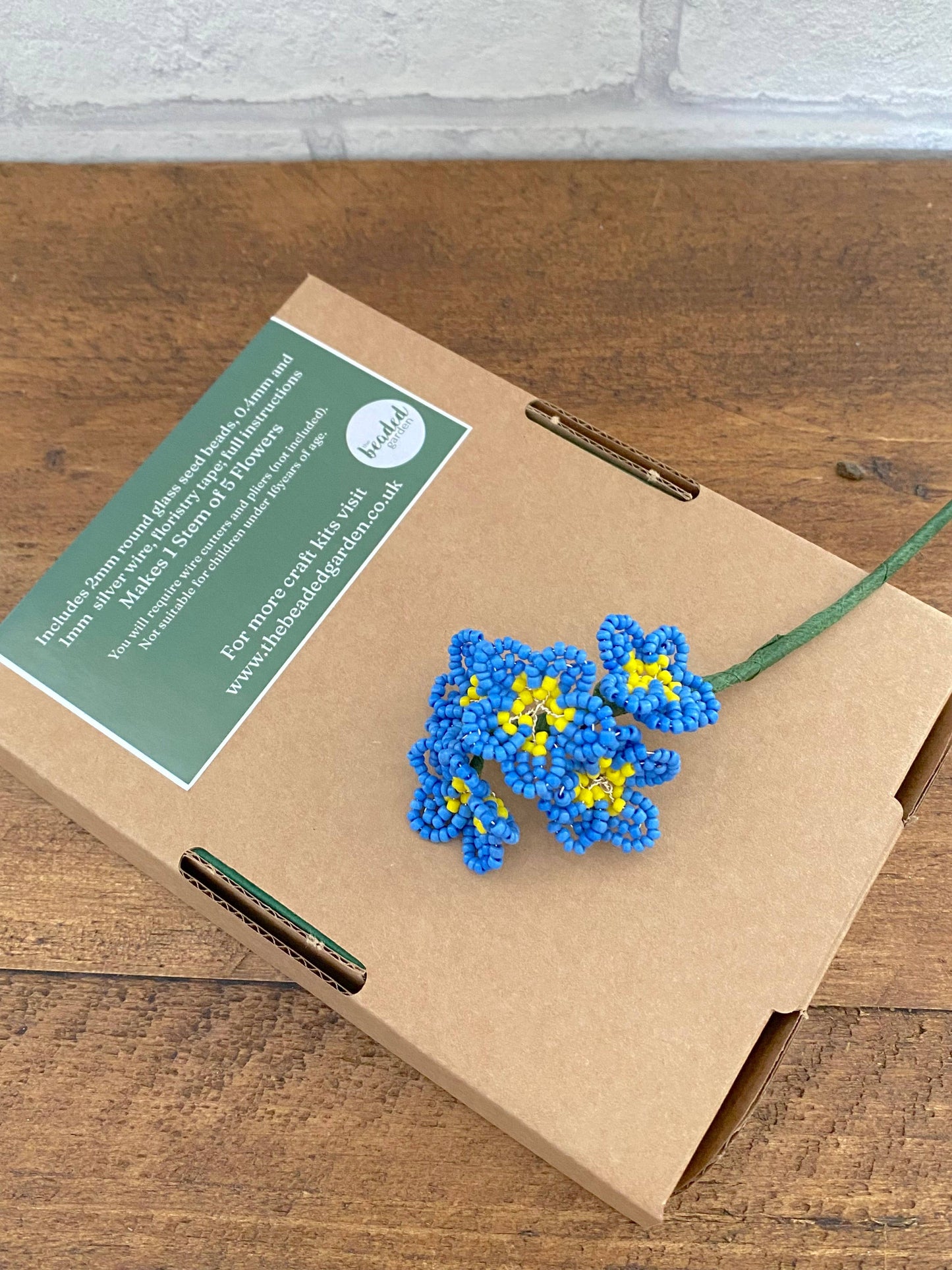 Beaded Flower Craft Kit - Forget Me Not. A creative gift idea.
