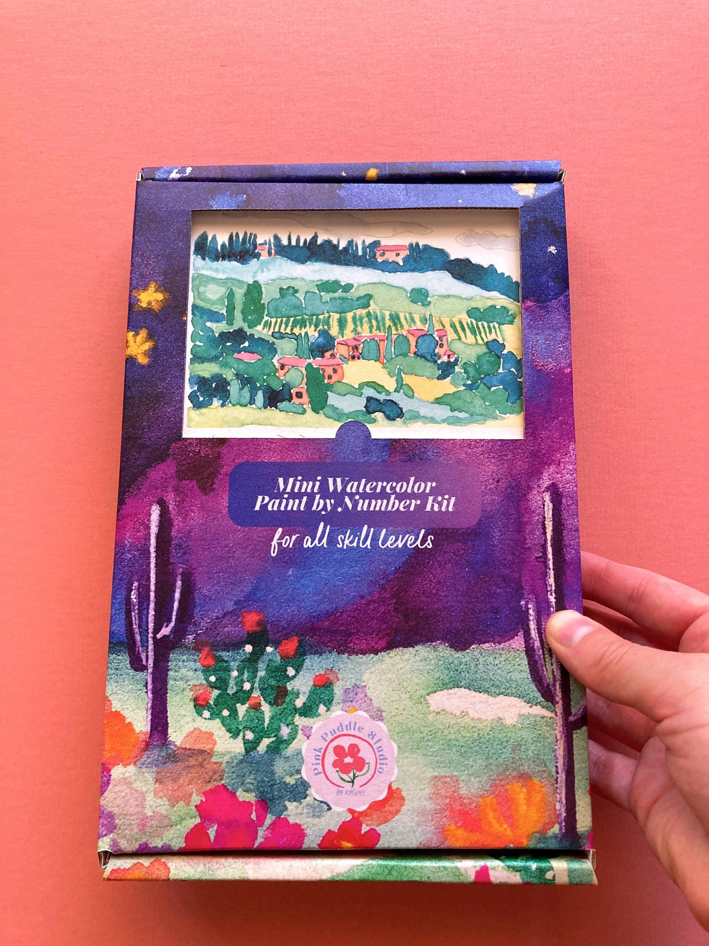 Tuscan Italian Landscape Paint by Number DIY Watercolor Kit