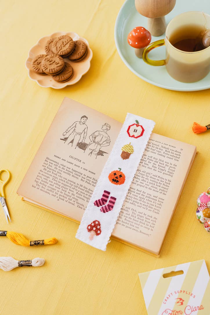 Autumn/Halloween Counted Cross Stitch Bookmark Kit