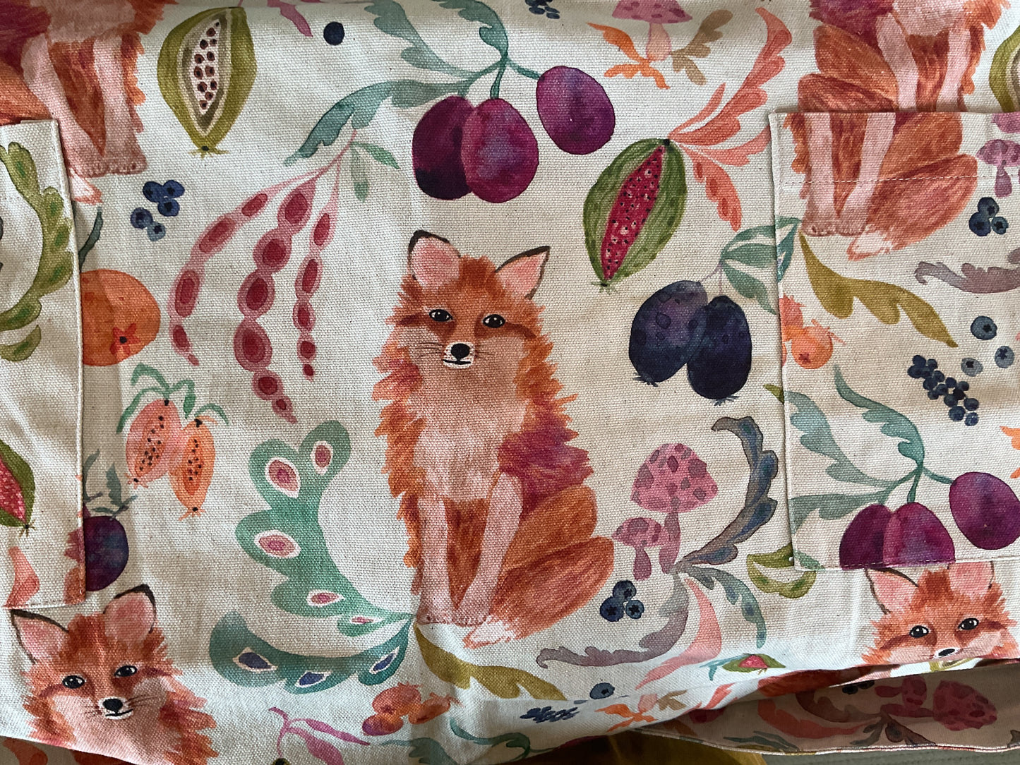 Fox in the Orchard pinafore apron