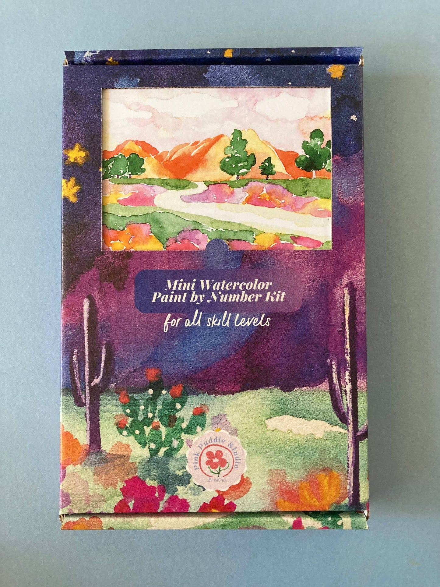 Mountain & Flowers Landscape Paint by Number Watercolor Kit