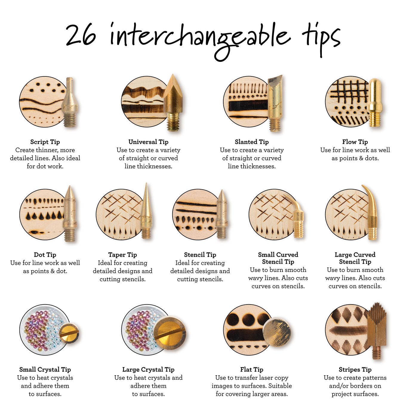 Plaid Wood Burning Hot Tip & Stamp Set 26 Piece