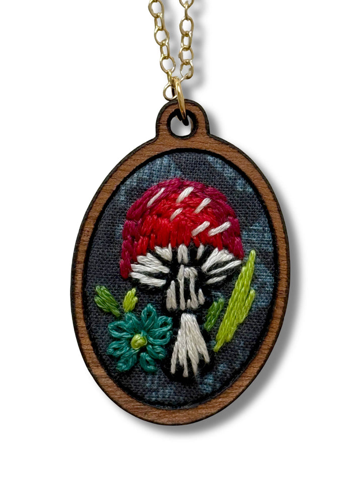 Mushroom | Embroidery Necklace Kit by Rikrack