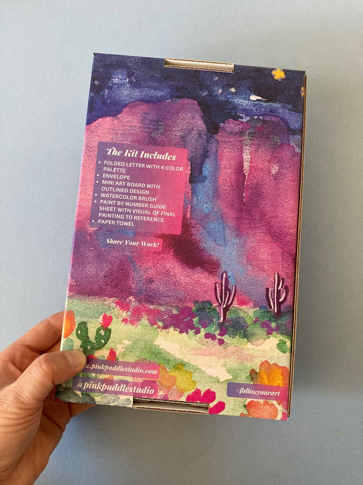 Mountain &amp; Flowers Landscape Paint by Number Watercolor Kit