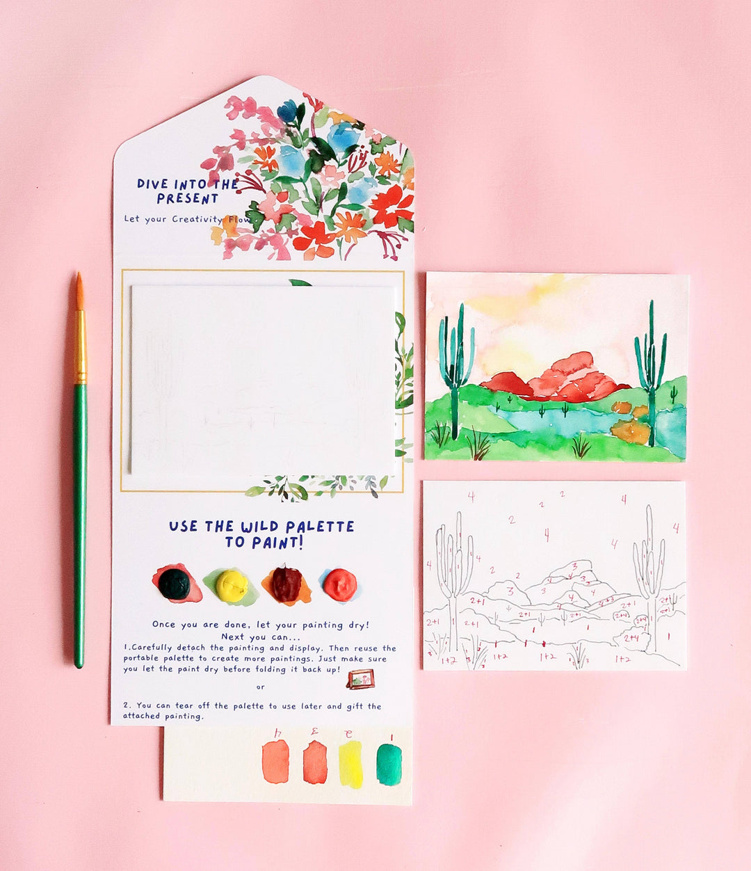 Pink Puddle Parcels Mini Landscape Painting Letter K