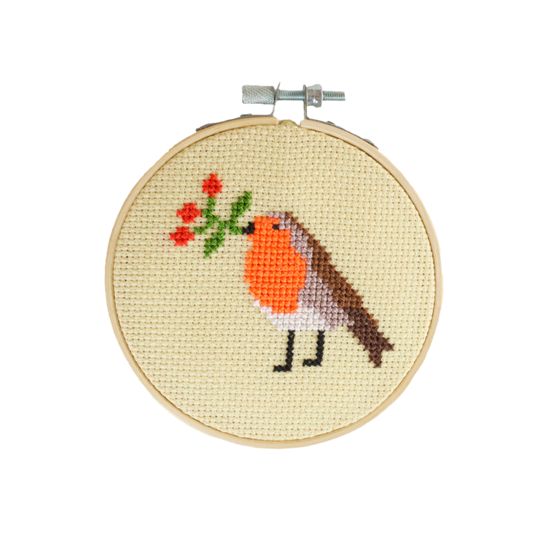 Robin &amp; Berry Beginner Counted Cross Stitch Kit