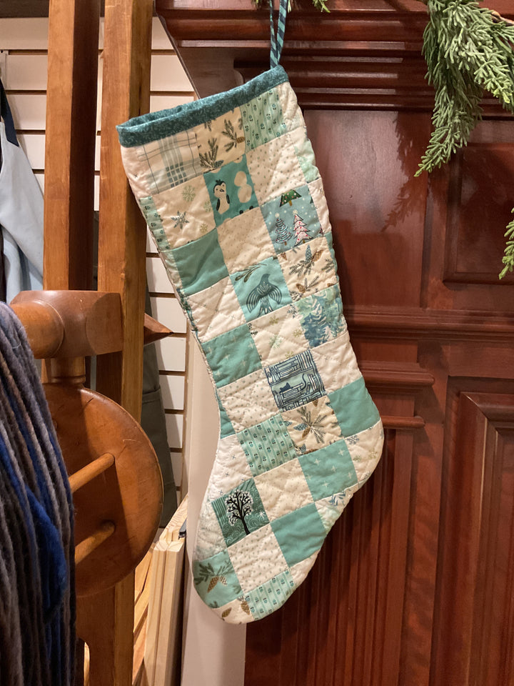 Patchwork Stocking, handmade by Virginia Whiting