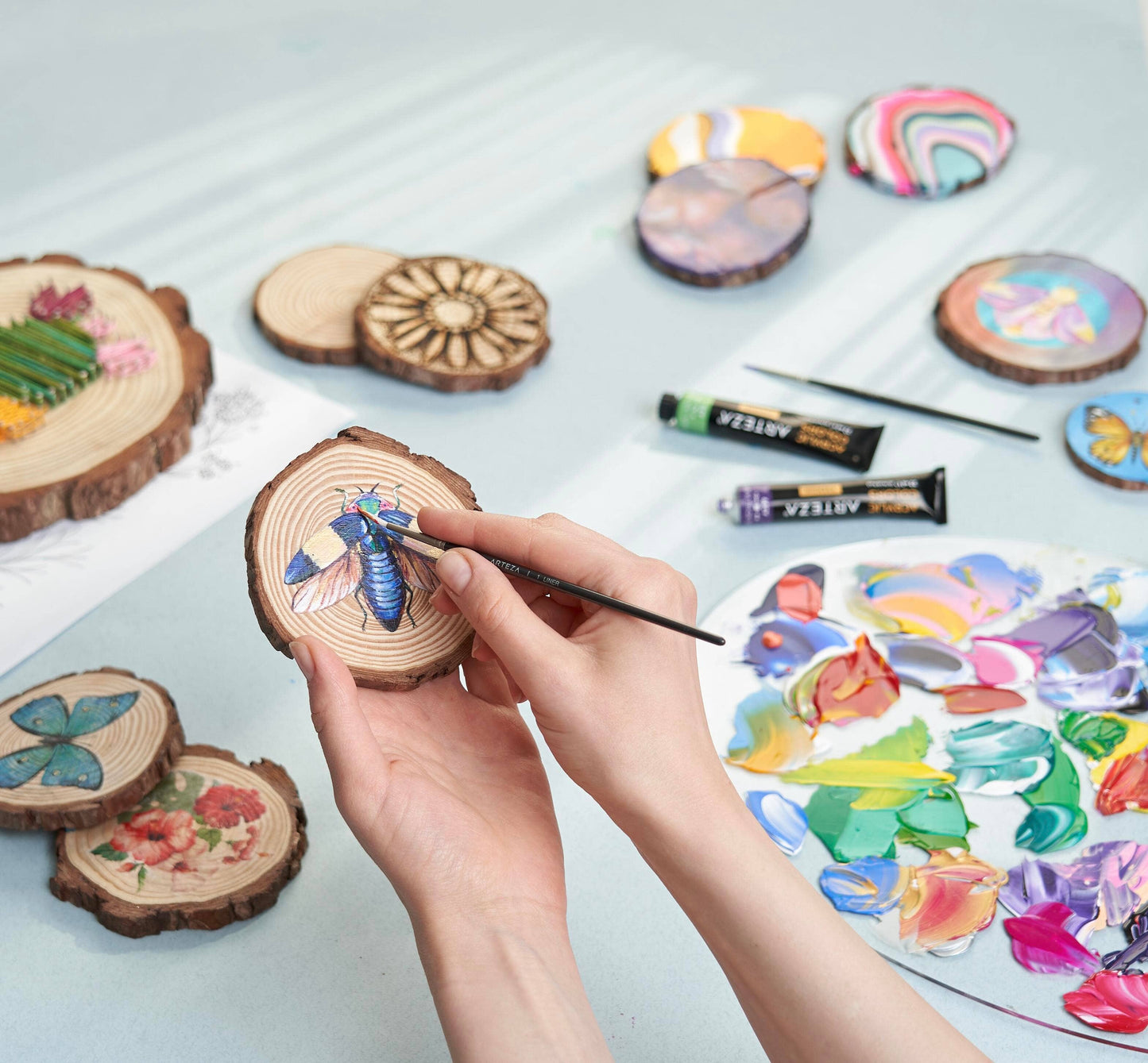 Natural Wood Slices, 3.5-4 Inch Diameter