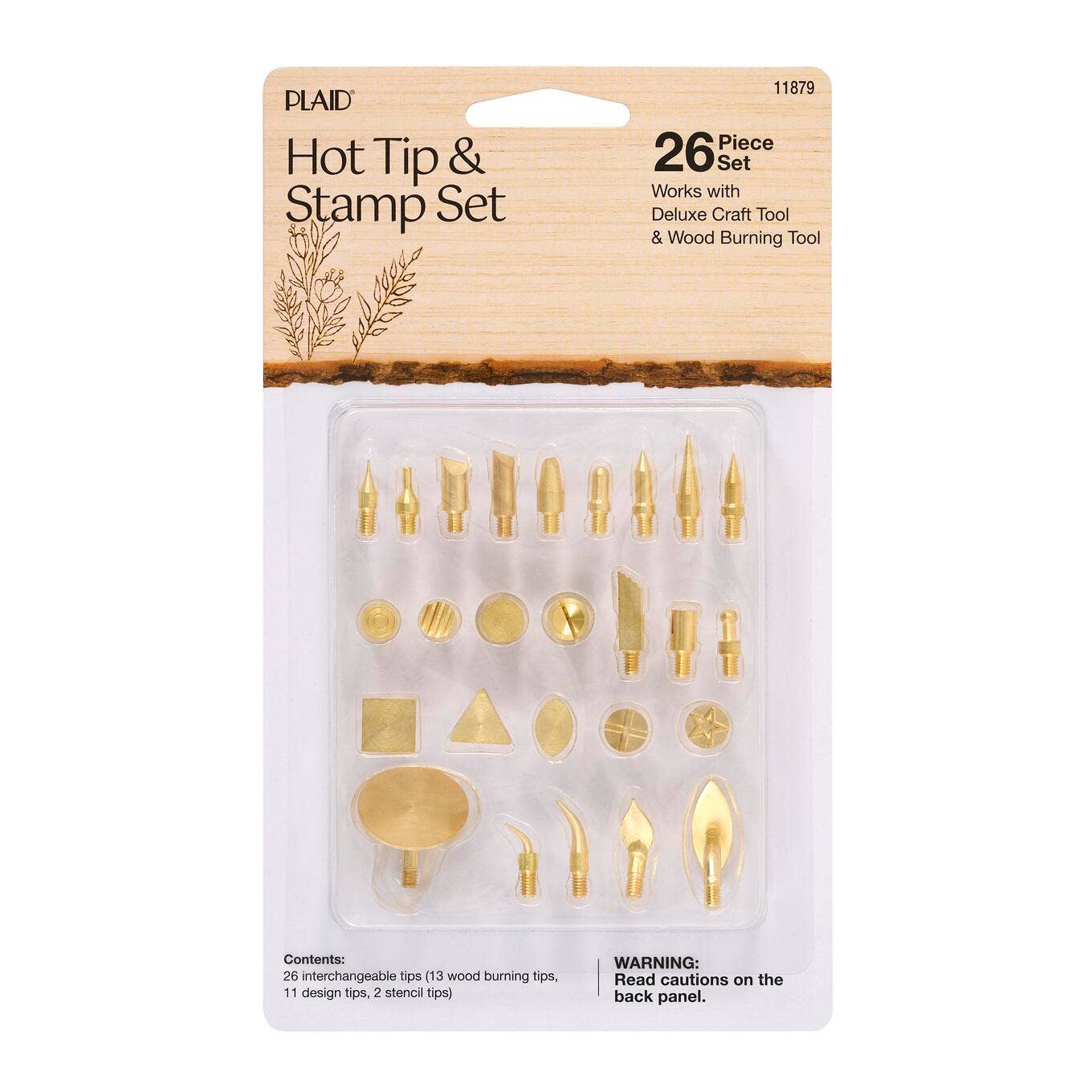 Plaid Wood Burning Hot Tip & Stamp Set 26 Piece