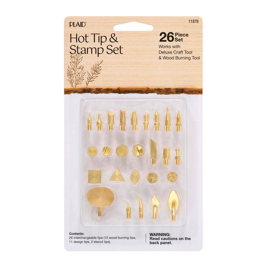 Plaid Wood Burning Hot Tip & Stamp Set 26 Piece