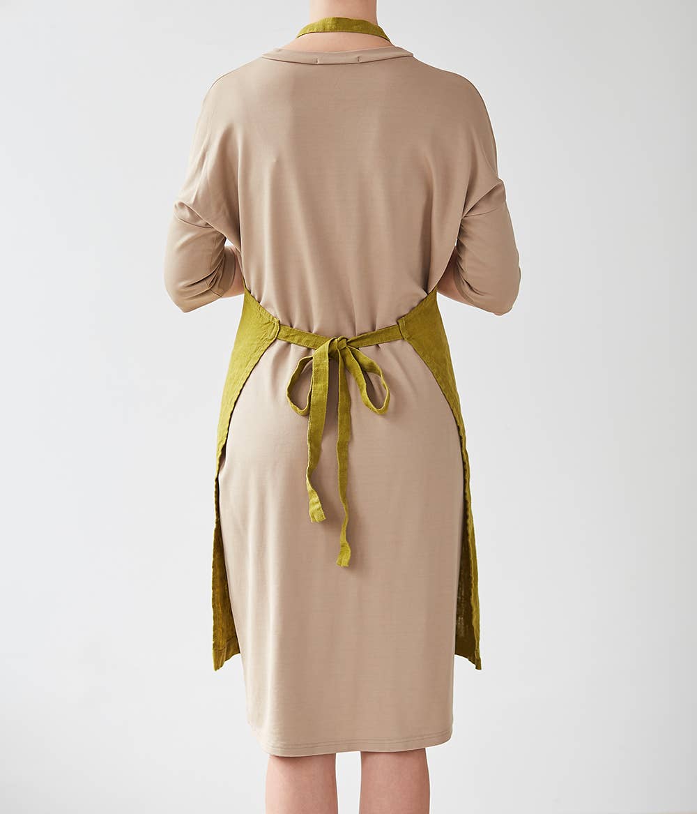 Moss Green Linen Daily Apron