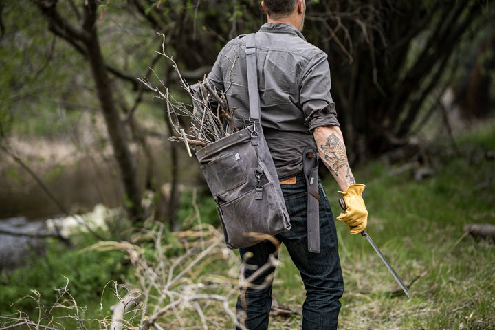 Harvesting &amp; Gathering Bag- Waxed Canvas