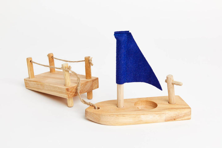 Wooden Sailboat &amp;amp; Dock Miniature