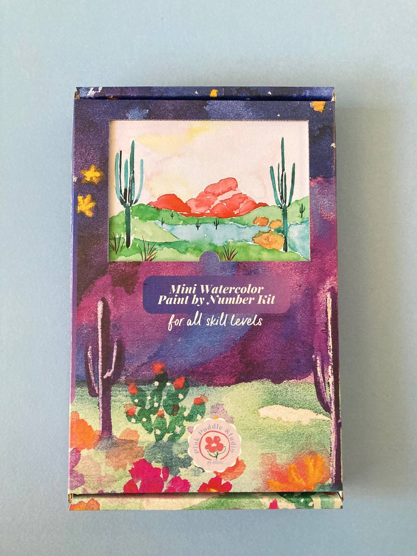 Watercolor Kit Cactus Desert Landscape Paint by Number
