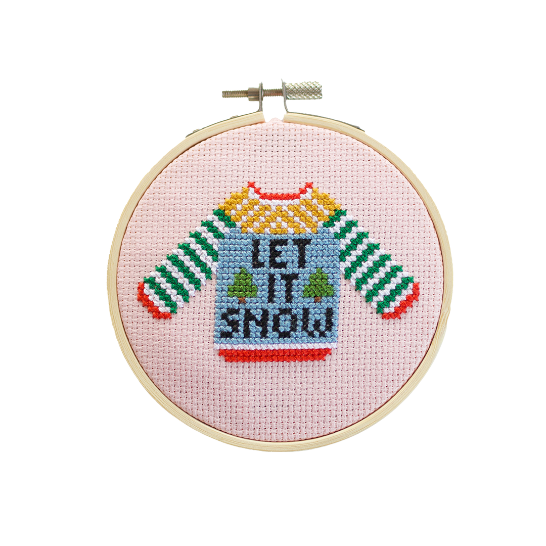 Let It Snow Sweater Beginner Counted Cross Stitch Kit