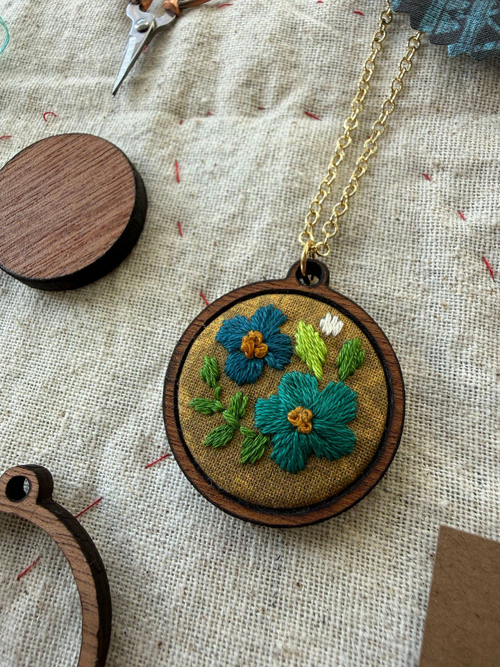 Flowers | Embroidery Necklace Kit by Rikrack
