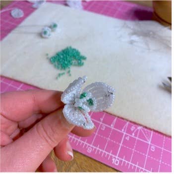 Beaded Flower Craft Kit - Snowdrop. A creative gift idea.