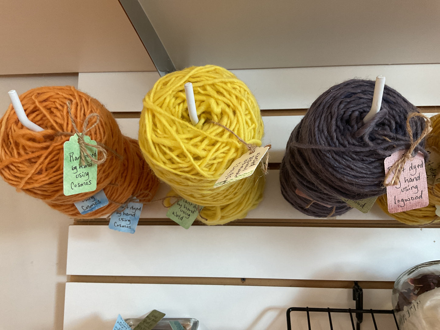 Plant dyed wool yarn