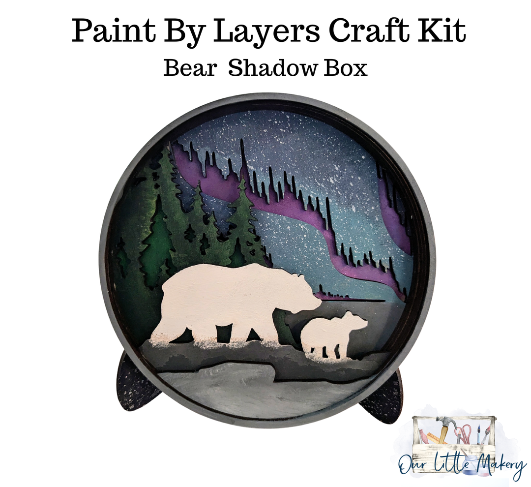 Bear Shadow Box | Paint-by-Layers Craft Kit