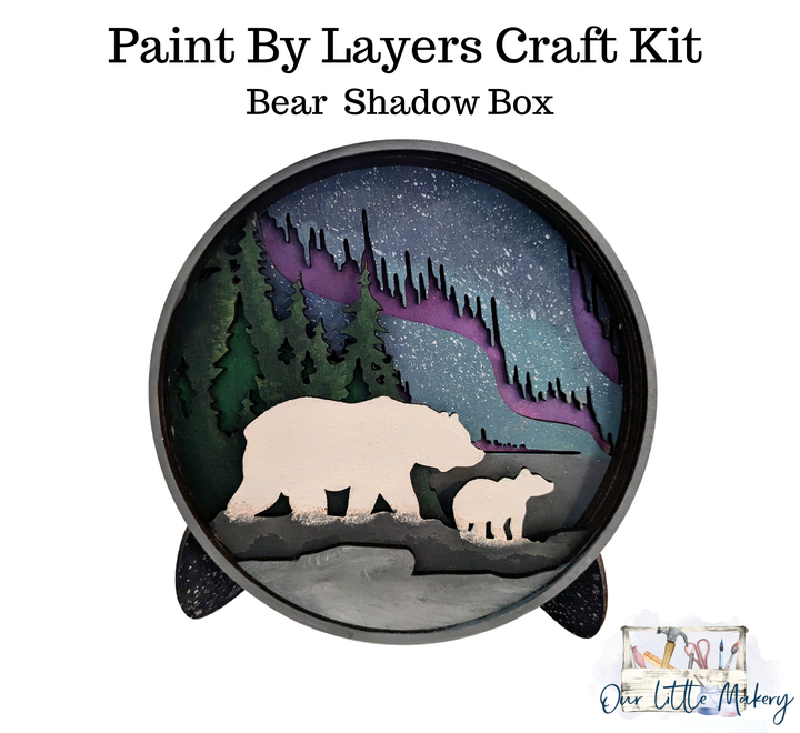 Bear Shadow Box | Paint-by-Layers Craft Kit
