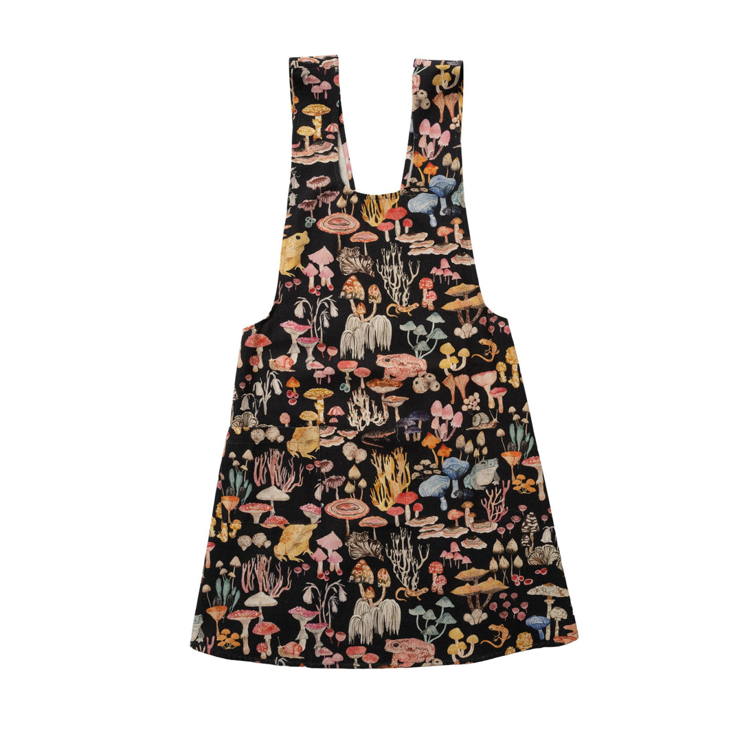 Pinafore Apron- Mushroom Magic in black