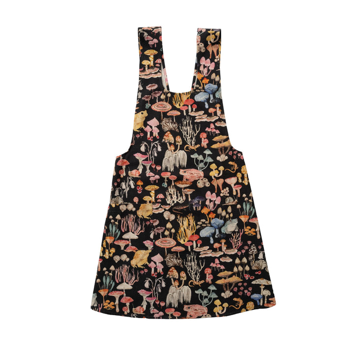 Pinafore Apron- Mushroom Magic in black