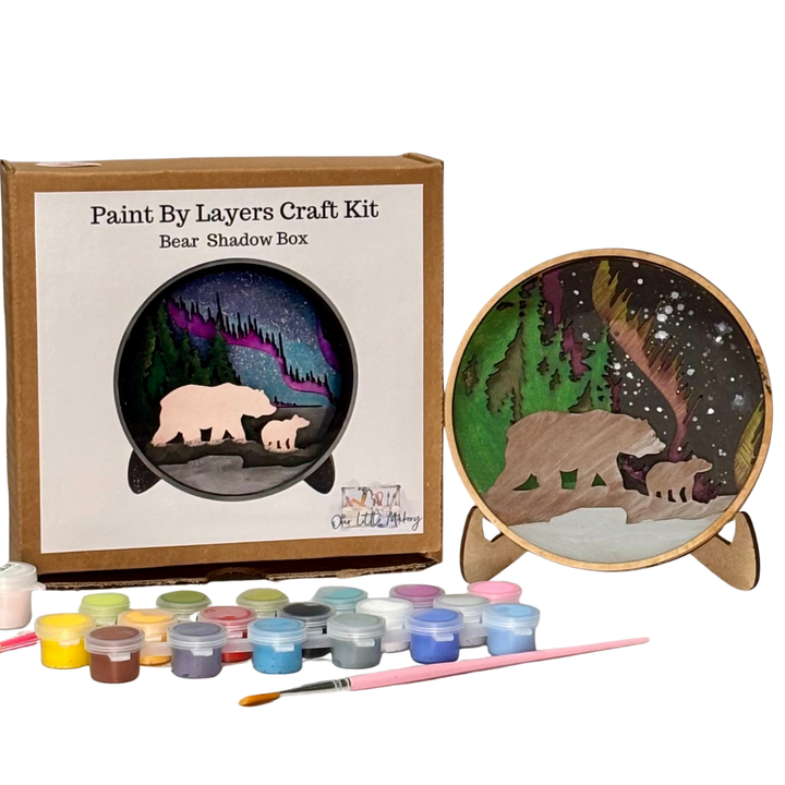 Bear Shadow Box | Paint-by-Layers Craft Kit