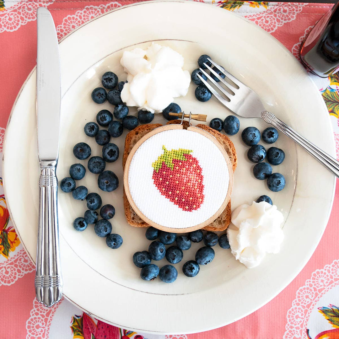 Strawberry DIY Mini Cross Stitch Kit
