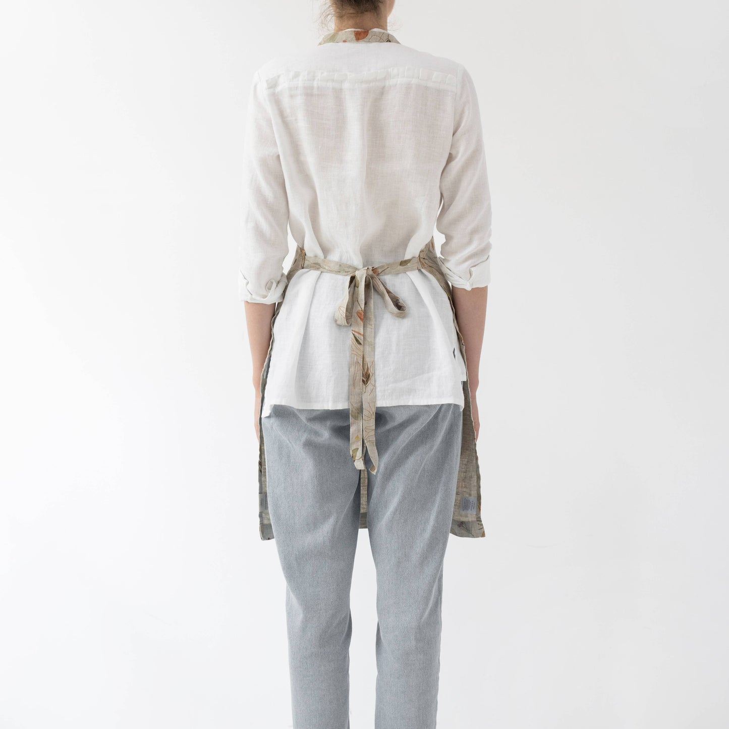 Leaves on Natural Linen Daily Apron