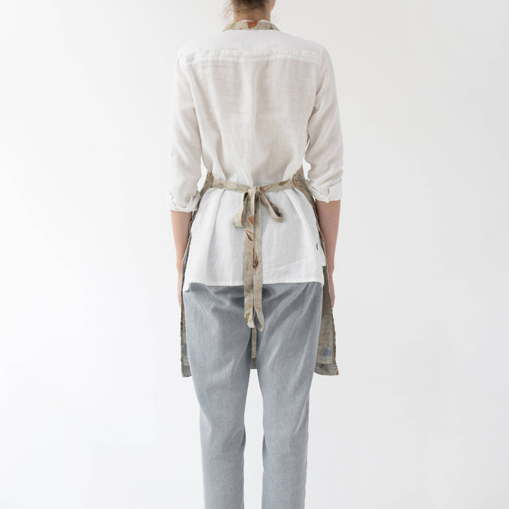 Leaves on Natural Linen Daily Apron