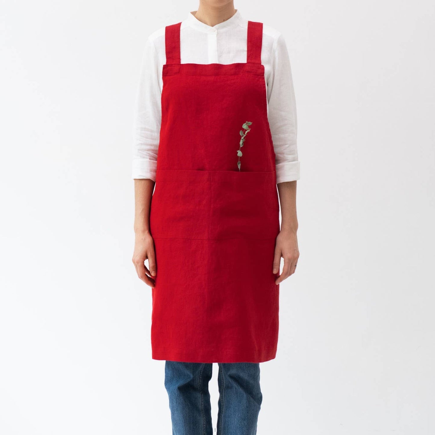 Lava Falls Linen Japanese Crossback Apron