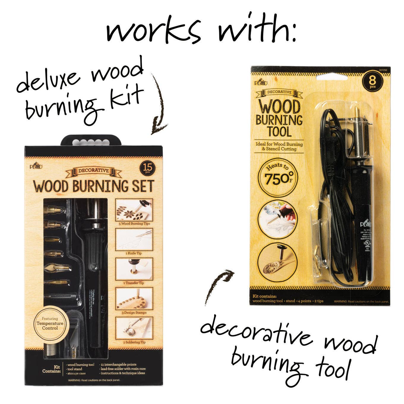 Plaid Wood Burning Hot Tip & Stamp Set 26 Piece