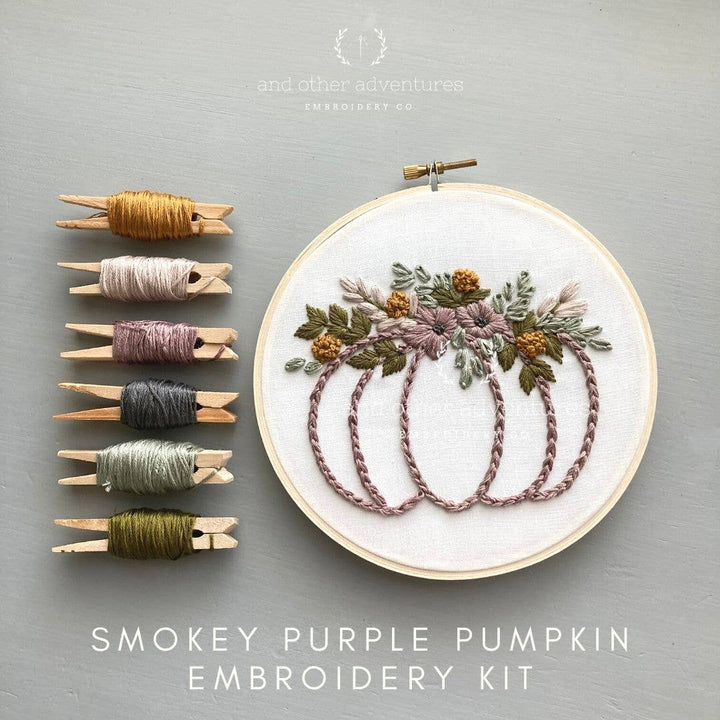 Smokey Purple Pumpkin Beginner Embroidery Kit