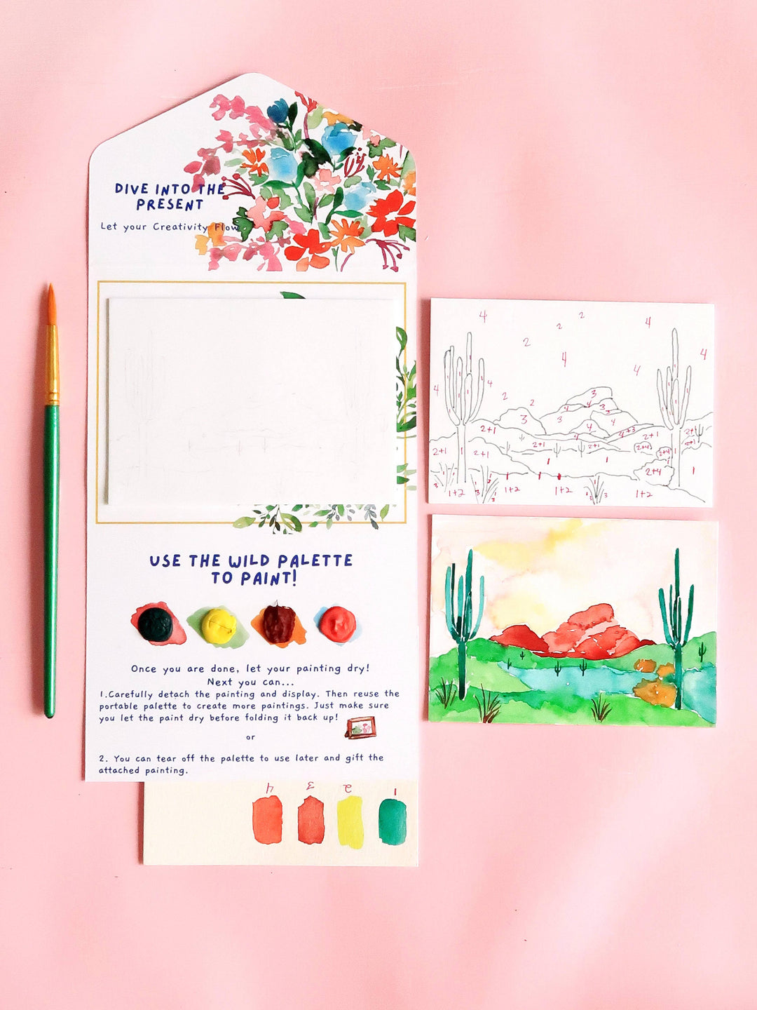 Pink Puddle Parcels Mini Landscape Painting Letter K