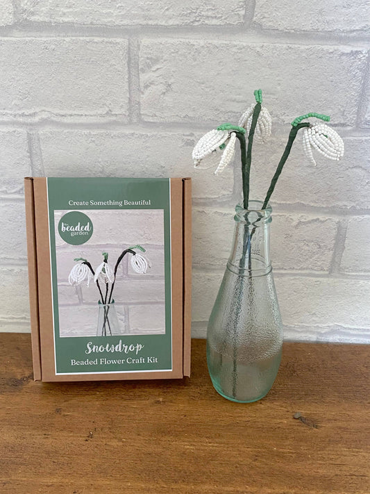 Beaded Flower Craft Kit - Snowdrop. A creative gift idea.