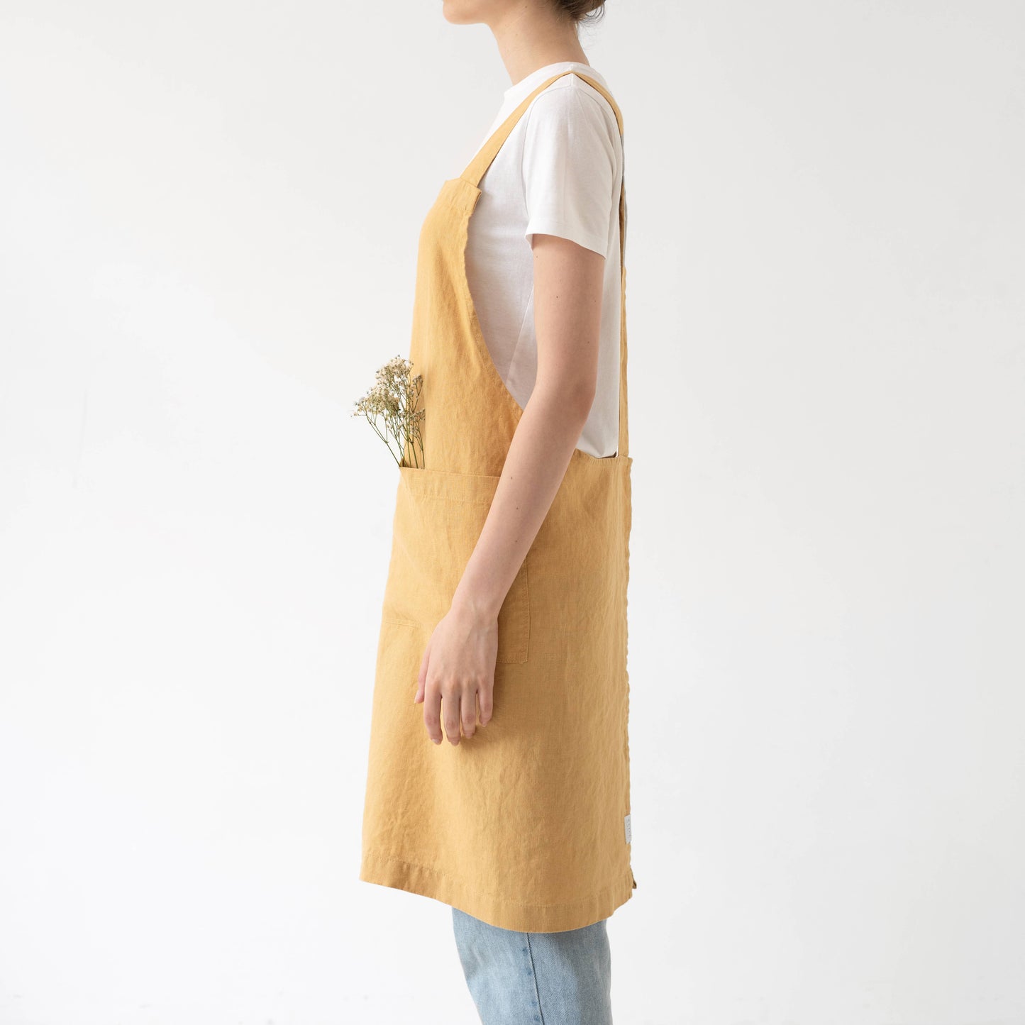 Honey Linen Japanese Crossback Apron