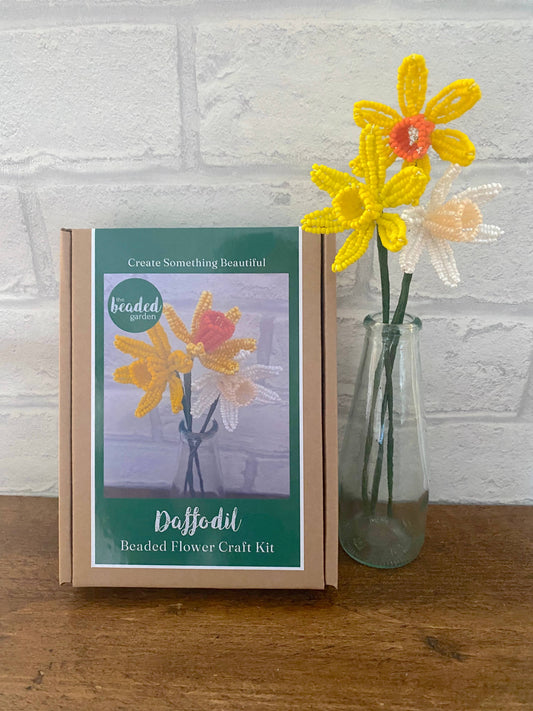 Beaded Flower Craft Kit - Daffodil. A creative gift idea.