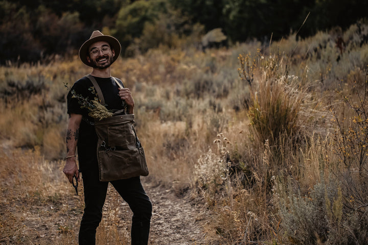 Harvesting &amp; Gathering Bag- Waxed Canvas