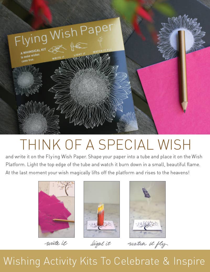 LUCKY CAT – Manifest Prosperity, Metaphysical Supplies SET Flying Wish Paper