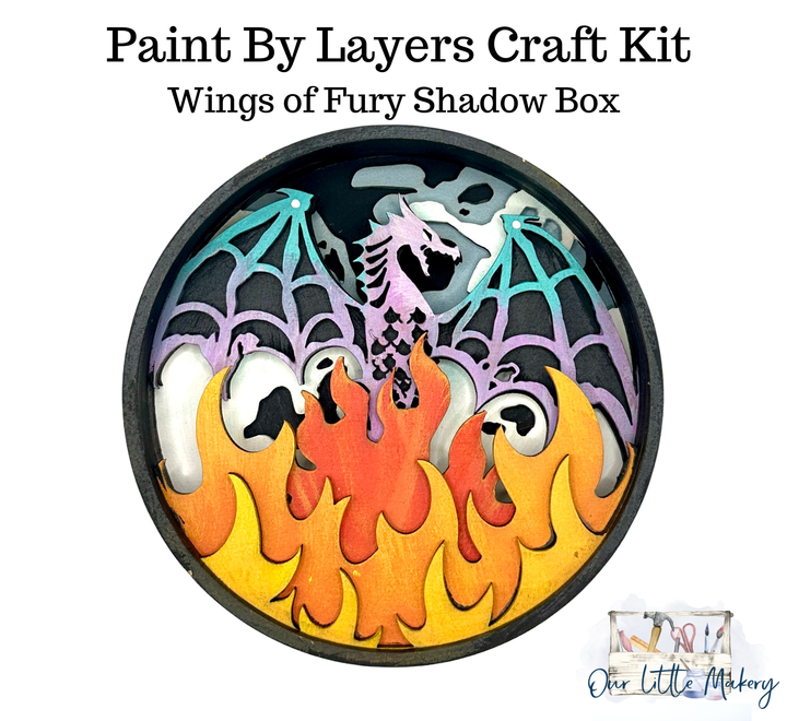 Wings of Fury Dragon Shadow Box Craft Kit