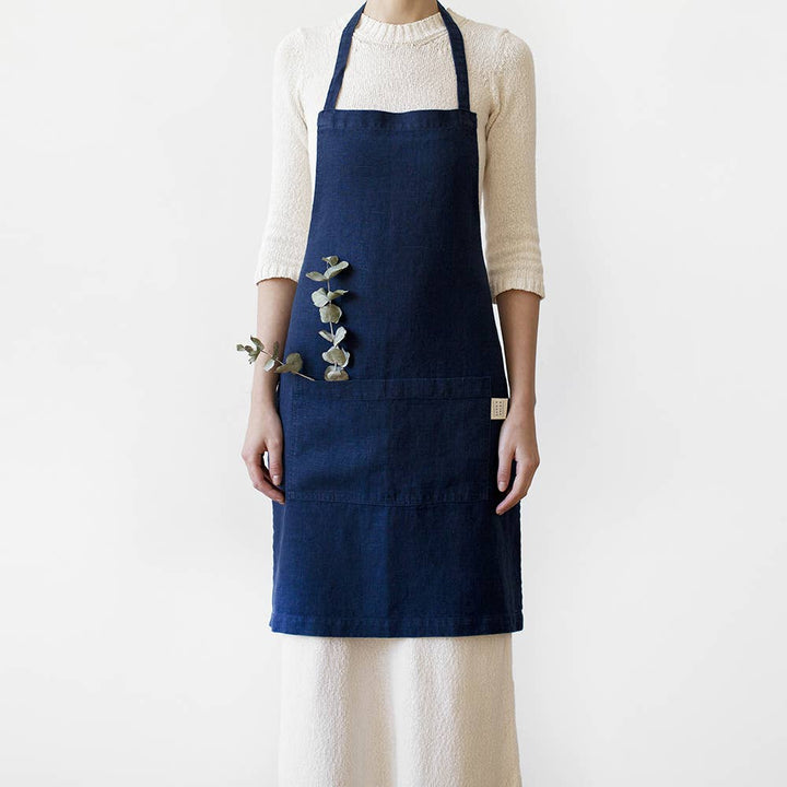 Navy Linen Daily Apron