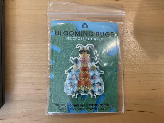 Blooming Bugs Bee cross stitch