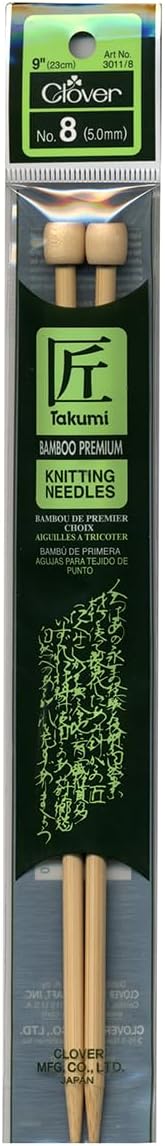 Clover Bamboo Single Point Knitting Needles 9 inch - Size 6