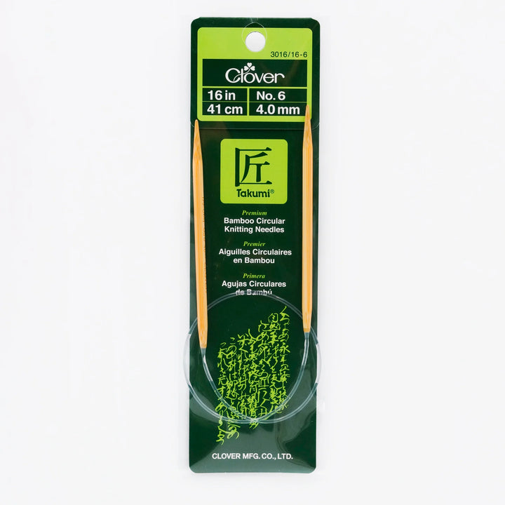 Clover Takumi Bamboo Circular Knitting Needles - 16"