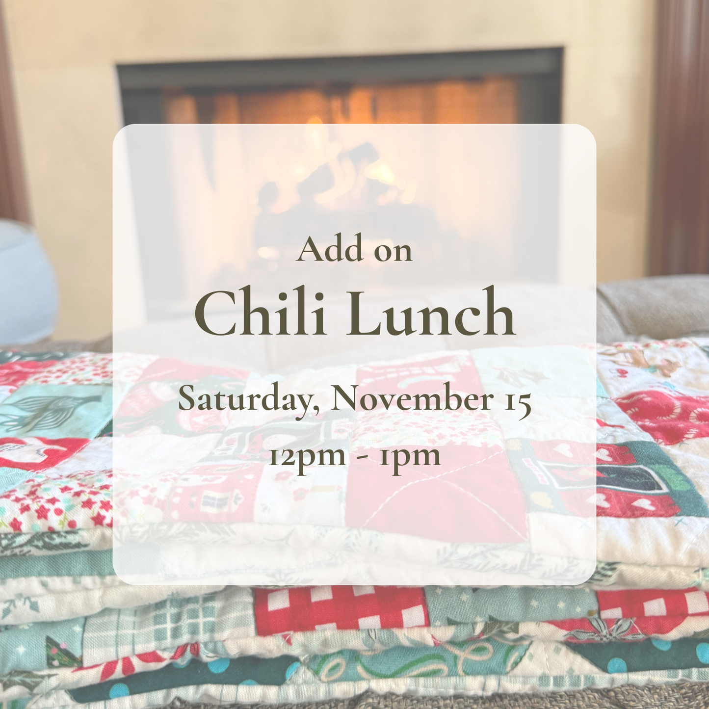 {11/15} Add-On Lunch: Hearty Chili + Cornbread
