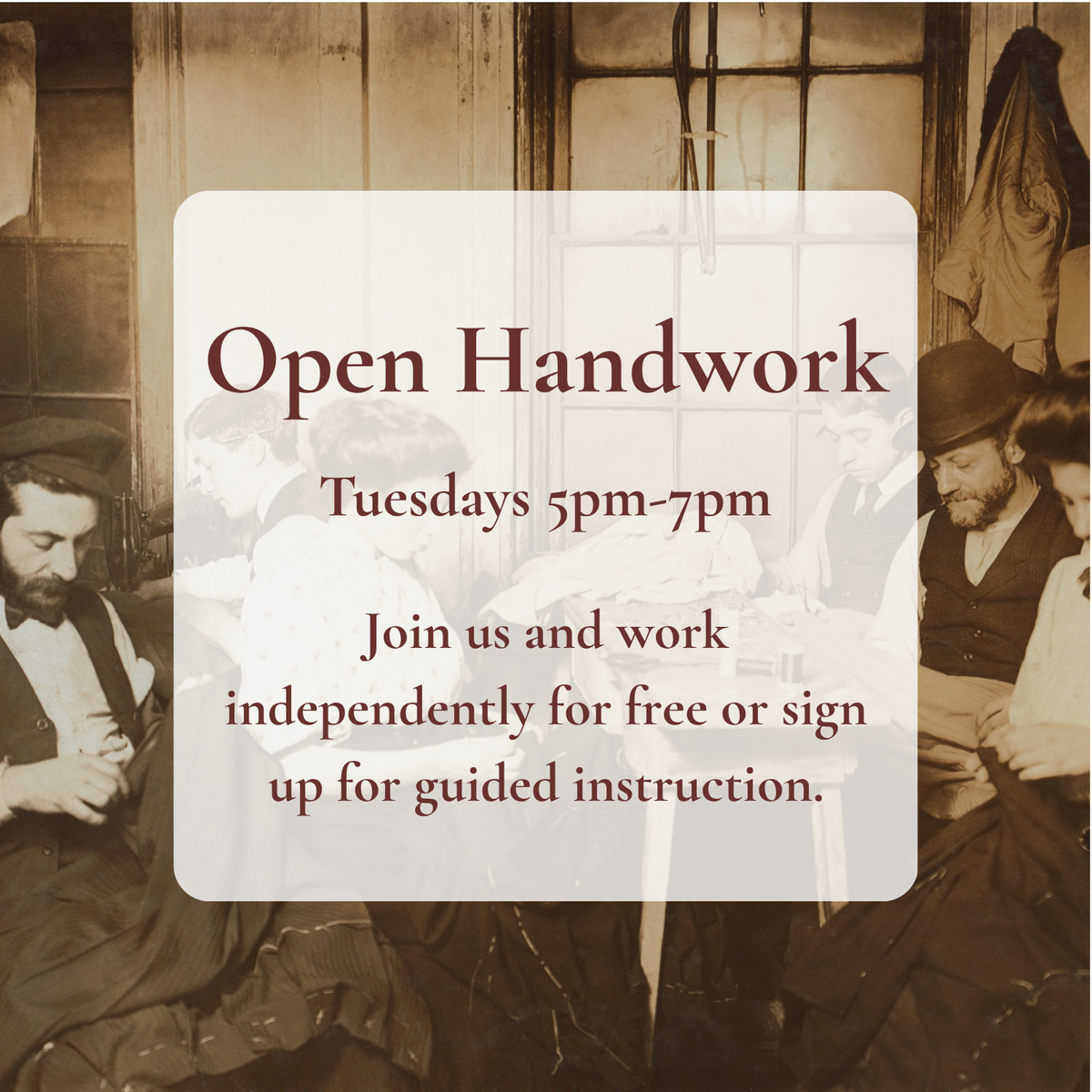 Tuesday Open Handwork Nights – Handcraft Revival