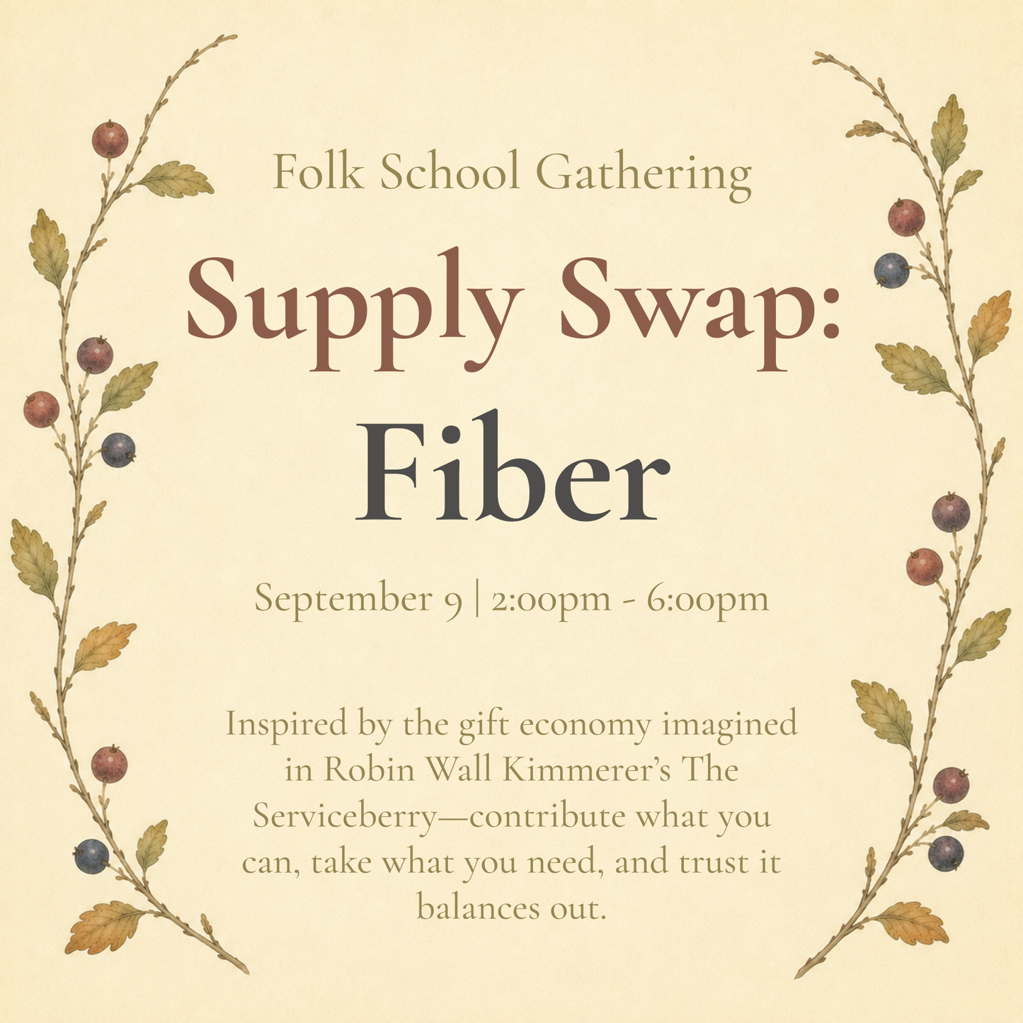 {9/5} Community Supply Swap: Fiber